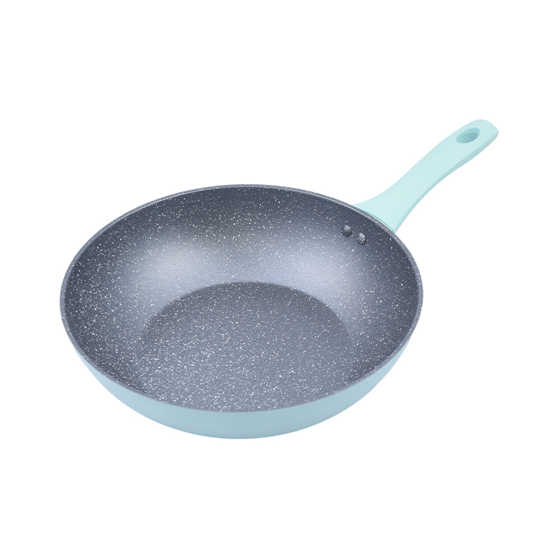 Gri Mermerli Dövme Alüminyum Wok